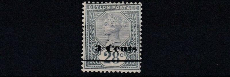 CEYLON  1892   S G  243    3C  ON 28C  SLATE           MH  