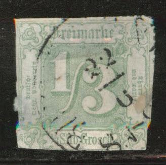 Thurn and Taxis Scott 16 Used 1/3 sgr 1863 green CV$250