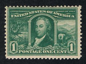 GENUINE SCOTT #323 F-VF MINT OG NH 1904 GREEN 1¢ LOUISIANA PURCHASE EXPO ISSUE