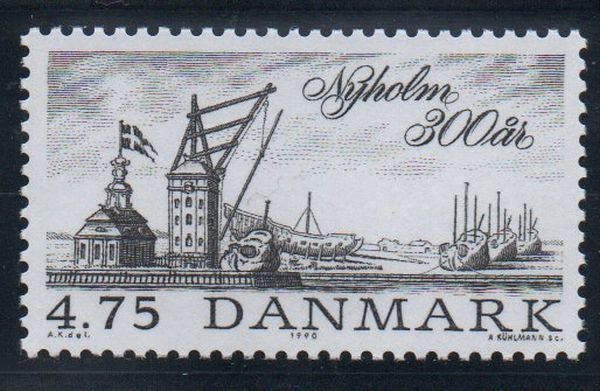 Denmark  Scott  913 1990 300th Anniversary Nyholm stamp mint NH