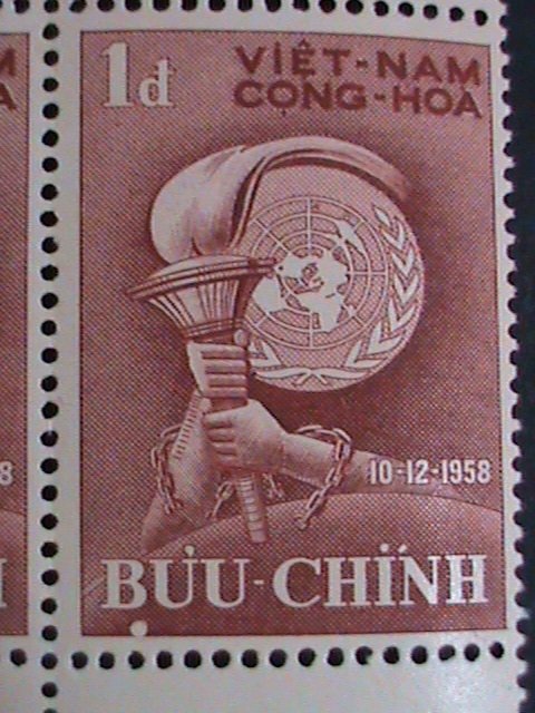 ​VIETNAM STAMP:1958 VERY OLD FREEDOM OF HUMAN RIGHTS RARE MNH BLOCK OF 4 VF