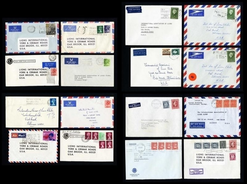 240 Lions Club of the World Covers to Lions International - Shipping Included