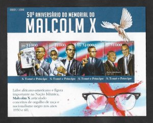 SE)2015 SAO TOME AND PRINCIPE, 50TH ANNIVERSARY OF THE MEMORIAL TO MALCOLM X, AF