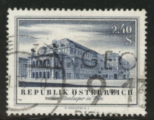 Austria Osterreich Scott 607 used 1955 Opera House Vienna