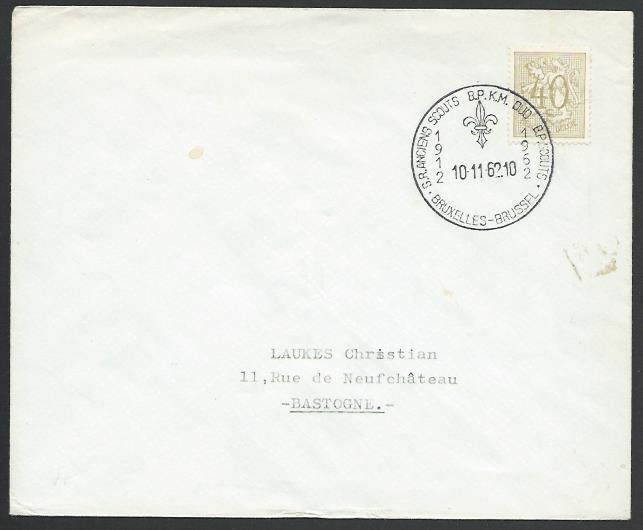 BELGIUM 1962 cover BOY SCOUTS commem cancel................................56011