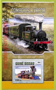 B0427 - GUINE-BISSAU - Stamp Sheet - 2016 - Steam Trains, Transport-