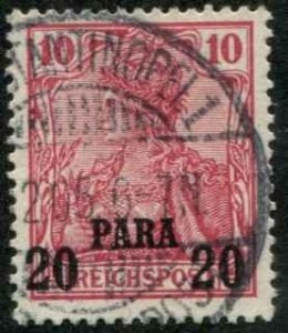 German Offices Turkey SC# 32 20para on 10pf on Germany Used