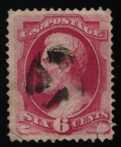 Scott #148 VF - 6c Carmine - Lincoln - Used - Tear - 1870