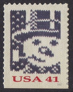 US 4209 Holiday Knits Snowman 41c single (1 stamp from booklet 20) MNH 2007