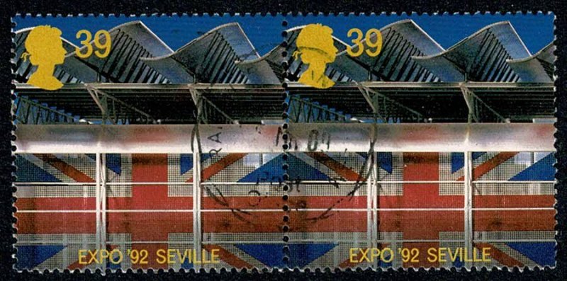 GB 1992 Europa: International Events 39p. Fine used pair. SG 1619