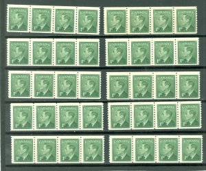 CANADA GEOVI COILS #295...10 STRIPS. of 4..MNH...$25.00