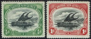 PAPUA 1901 LAKATOI BRITISH NEW GUINEA ½D AND 1D HORIZONTAL WMK  