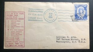 1934 Niuafoou Tonga Toga Tin Can Canoe Mail Cover To Washington DC USA B