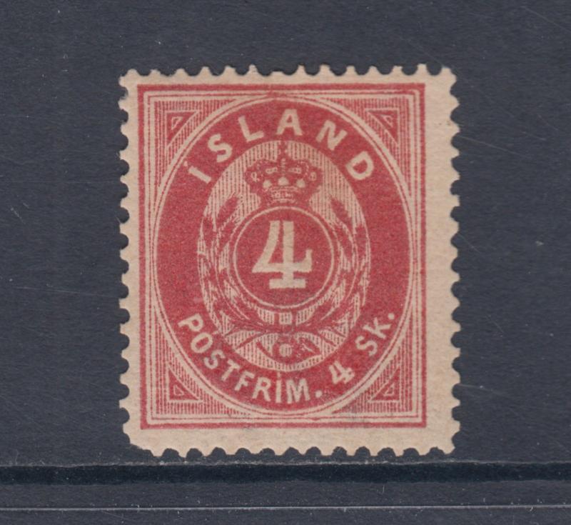 Iceland Sc 2 MLH. 1873 4 Sk. Numeral, scarce