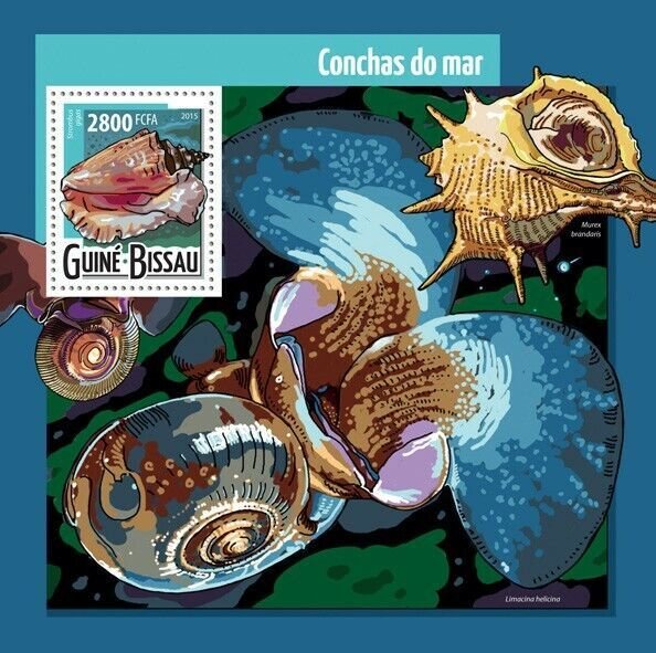 GUINEA-BISSAU 2015 MNH. SHELLS. Y&T Code: 1092  |  Michel Code: 7947 / Bl.1382