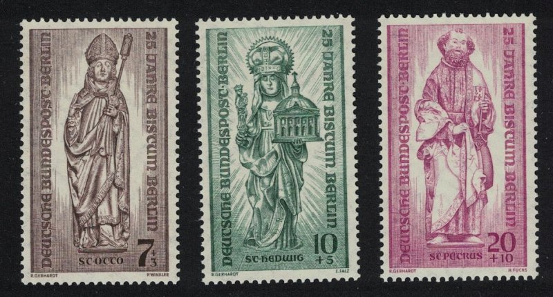 Berlin 25th Anniversary of Berlin Bishopric 3v 1955 MNH SG#B129-B131