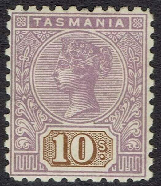 TASMANIA 1906 QV TABLET 10/- WMK CROWN/A PERF 11