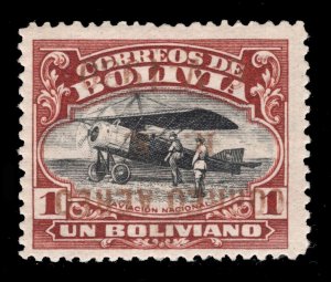 MOMEN BOLIVIA SC #C18a INVERTED OVPT 1930 AIRMAIL ZEPPELIN MINT OG H LOT #67520*