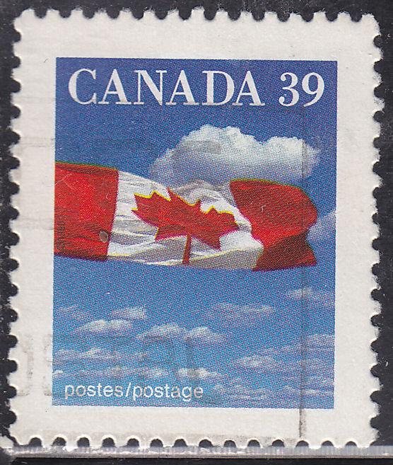 Canada 1166 USED 1989 Flag & Clouds 39¢