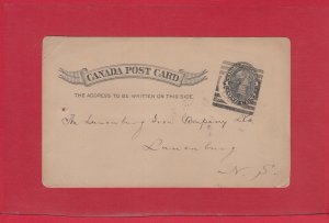 Halifax clean post card w/ SQUARED CIRCLE Canada cover 1894