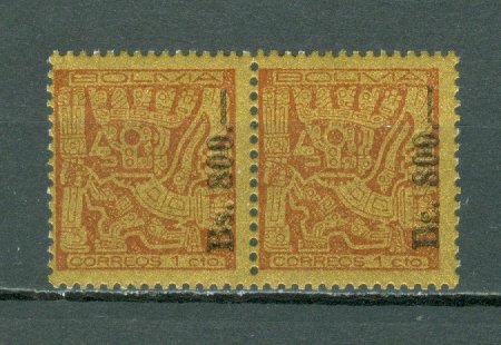 BOLIVIA VARIETY LIKE #434(800b/1c)...PAIR...MNH...$40.00