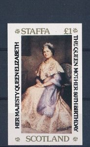 D160428 QE The Queen Mother 80th Anniv. S/S MNH Proof Staffa Scotland