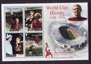 Gibraltar-Sc#908a-unused NH sheet-Sports-World Cup Soccer History-2002-
