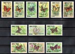 BHUTAN 1990 - Butterflies / complete set MNH