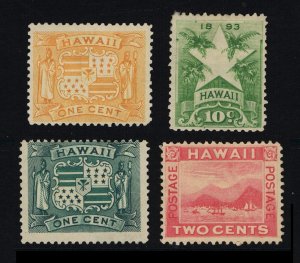 EXCELLENT HAWAII SCOTT #74 #77 #80 #81 MINT NG NICE SET OF 4 HAWAII STAMPS 19294