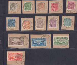 Schleswig #1-14, Complete Set(14), Favor Cancel on Piece, 1920, Used