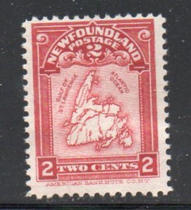 Newfoundland Sc 86 1908 2c Map stamp mint