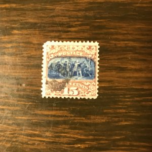 US SCOTT 119 Used - 15¢ Landing of Columbus (2) - F/VF