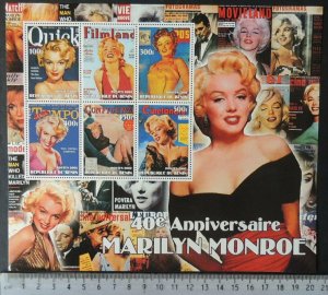 2007 marilyn monroe music cinema films glamour women large m/sheet #1