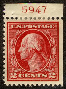 US #406a  BOOKLET SINGLE with PLATE NUMBER, VF/XF mint hinged, wonderfully fr...