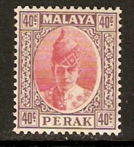 MALAYA PERAK SG117 1938 40c SCARLET & DULL PURPLE MTD MINT