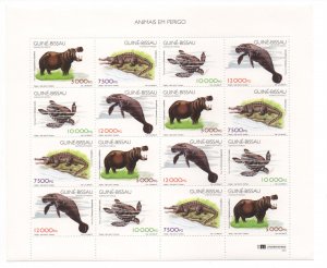 Guinea-Bissau 1997 Fauna Mammals sheet 16 stamps Mi. 1249 - 1251 MNH ** Scarce !