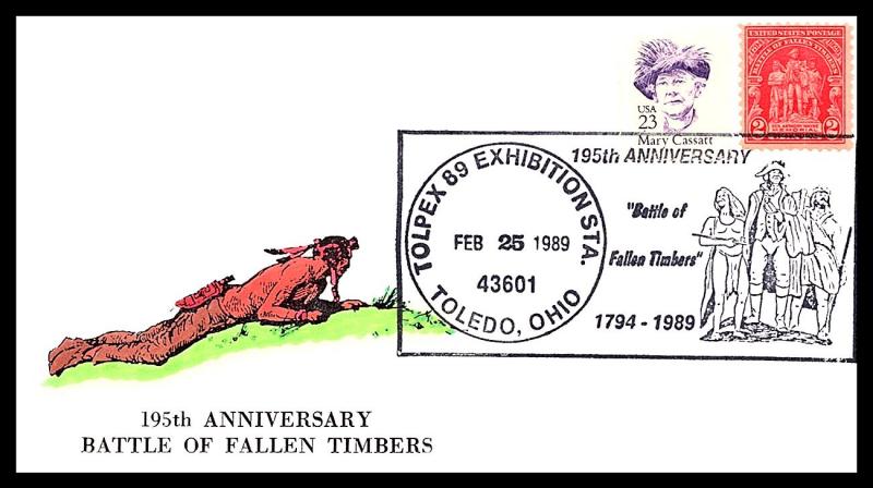 1989 Tolpex 195th Anniversary of the Battle of Fallen Timbers- PMW WAGNER HAN...