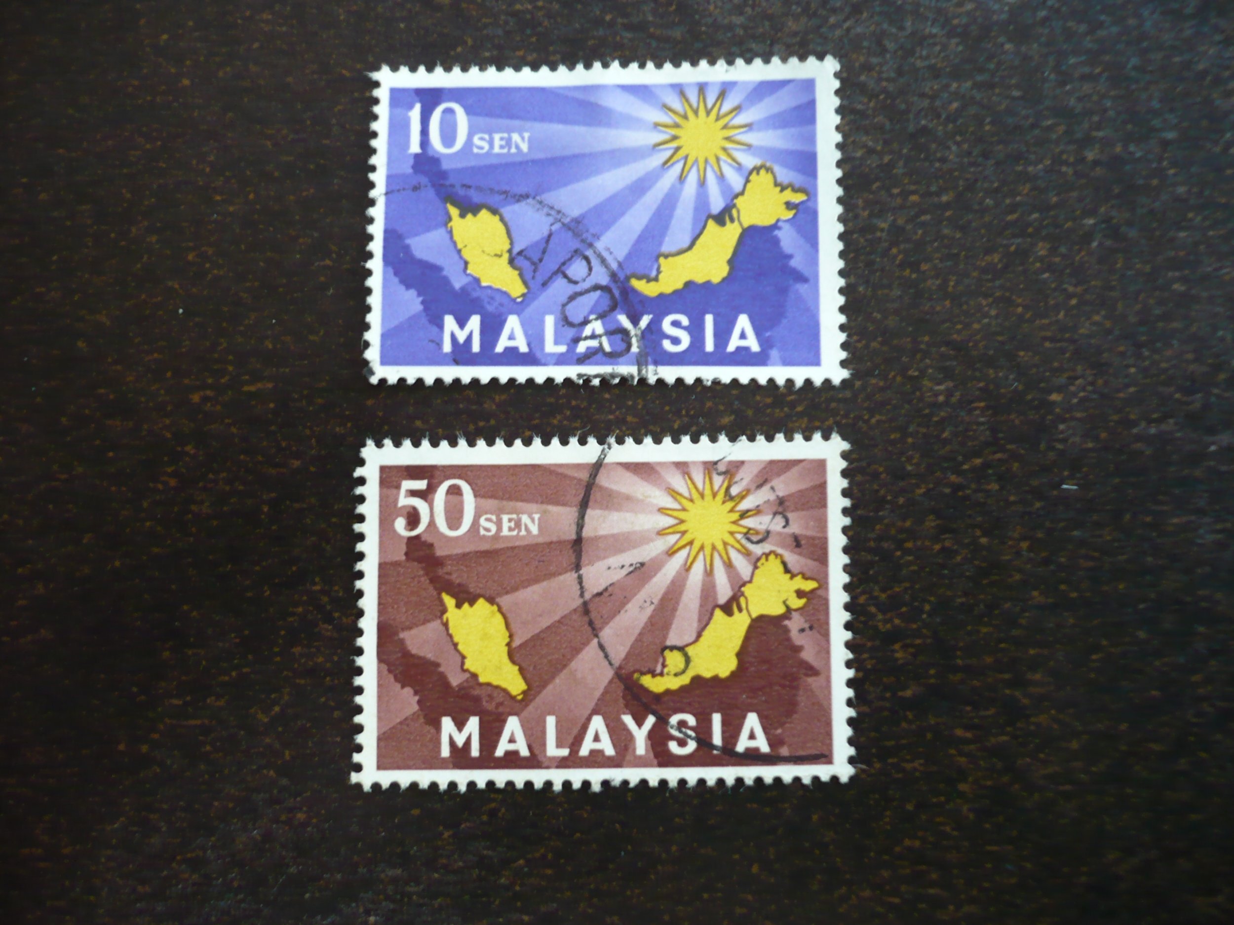 Stamps Malaysia Scott 1,3 Used Part Set of 2 Stamps Asia