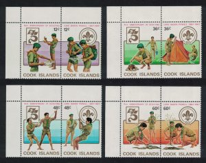 Cook Is. Scouts Lord Baden-Powell 4 Corner pairs 1983 MNH SG#866-873