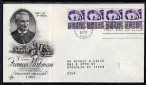 US 1297 Francis Parkman Coil Artcraft Typed FDC