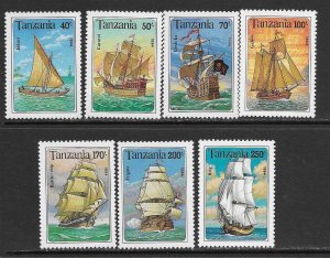 Tanzania 1209-15 MNH Sail Ships set cpl.  X 5 sets, no S/S , vf. 2022 CV $17.50