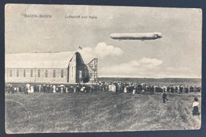 1911 Baden Germany Real Picture Postcard Cover Zeppelin Airship And The Hagar