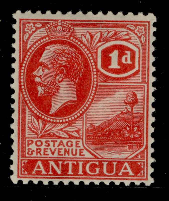 ANTIGUA GV SG65, 1d bright scarlet, VLH MINT. Cat £42.