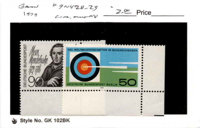 Germany - Berlin, Postage Stamp, #9N428-9N429 Mint NH, 1979 Archery (AF)