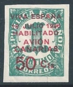 Spain #9LC5 NH 1c Numeral Issue Surcharged