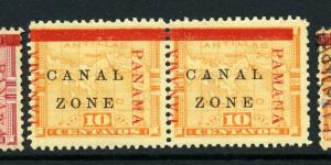 Canal Zone Scott #13 'PAMANA' Reading Down Variety in Mint Pair (Stock #CZ13-47)
