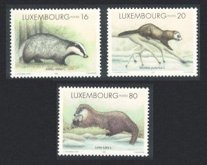 Luxembourg Badger Polecat Otter Wild Animals 3v 1996 MNH SG#1428-1430