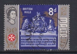 Malta #321 used  1965 British Arms 8p