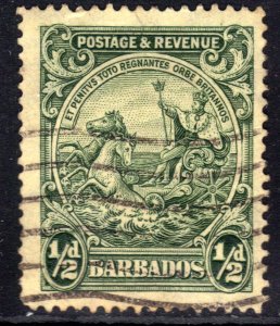 Barbados 1925 - 35 KGV 1/2d Green used SG 230 ( K274 )