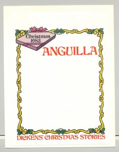 Anguilla 1983 Christmas 1v Imperf Proof of M/S Background Mounted on card